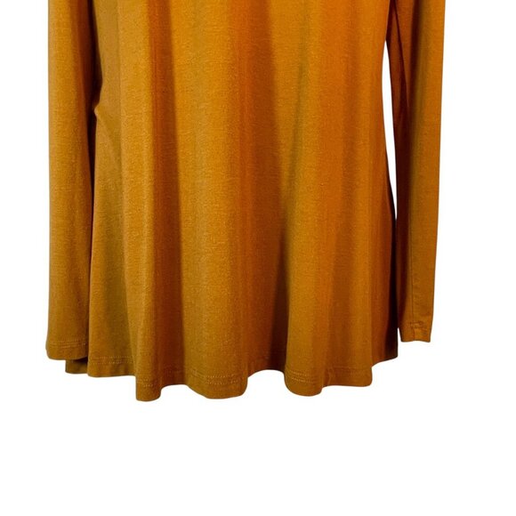 Daily Ritual Mustard Mock Turtleneck Long Sleeve Stretchy Lightweight Top Size S - Picture 7 of 12